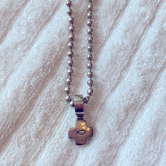 SILPADA SOLID NECKLACE AND CROSS/ 1.3 oz.